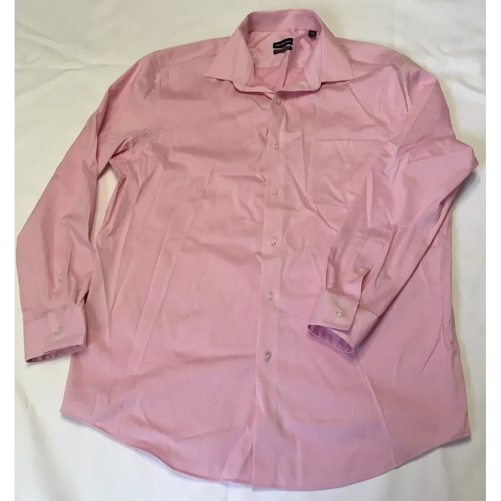 Van Heusen Mens UltraFlex Regular Fit Dress Shirt Pink‎ 16-16.5 32/33